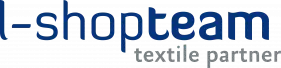 Logo L-SHOP-TEAM mit Wortlaut l-shopteam textile partner